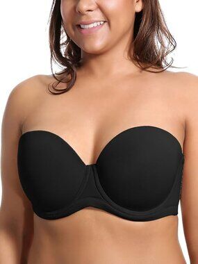 NWT Black Underwire Multiway Convertible Strapless Bra Plus Sz 40G, Delimira: